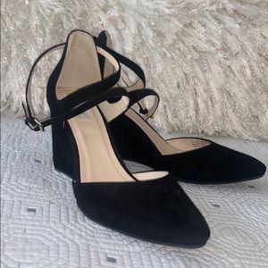 Cole Haan black suede wedge nwot
